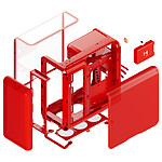 Boîtier PC Hyte X50 TG - Rouge - Autre vue