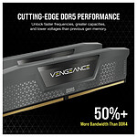 Mémoire Corsair Vengeance DDR5 - 128 Go (2 x 64 Go) Noir - 6000 MHz - CL40 - Autre vue