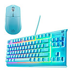 Clavier souris gamer SteelSeries Combo 3 - Aqua - Autre vue