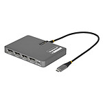 Adaptateur USB StarTech.com Adaptateur USB-C vers 4 DisplayPort 4K 60Hz - 1 port USB-A 2.0 - 1 port USB-C Power Delivery 140W - Autre vue