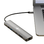 Hub USB Goobay Hub Slim USB-C vers 1 HDMI 1.4, 2 USB-C 3.0, 1 USB-A 3.0, 1 USB-A 2.0, 1 RJ45, 1 SD et 1 microSD - PD 100W - Autre vue