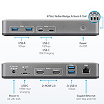 Station d'accueil PC portable StarTech.com Station d'accueil USB-C 3.1 double écran 4K / HDMI 2.1 / RJ45 / USB 3.1 avec Power Delivery 100 W - Autre vue