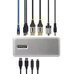 Station d'accueil PC portable StarTech.com Station d'accueil USB-C 3.1 double écran 4K / DisplayPort 1.2 / RJ45 / USB 3.1 avec Power Delivery 100 W - Autre vue