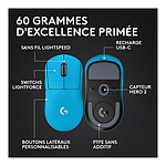 Souris PC Logitech G Pro X Superlight 2 Lightspeed - ÉDITION LIMITÉE Cyan - Autre vue