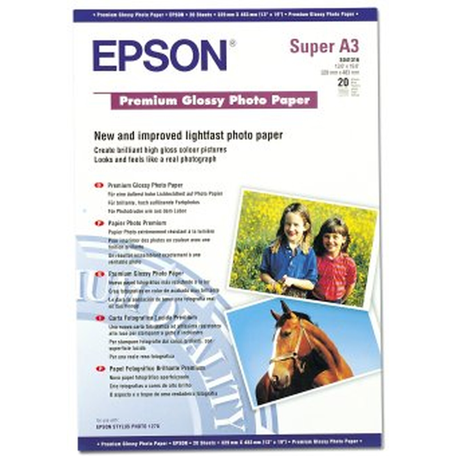 Papier imprimante Epson Papier photo premium glacé A3+ - C13S041316 - Autre vue