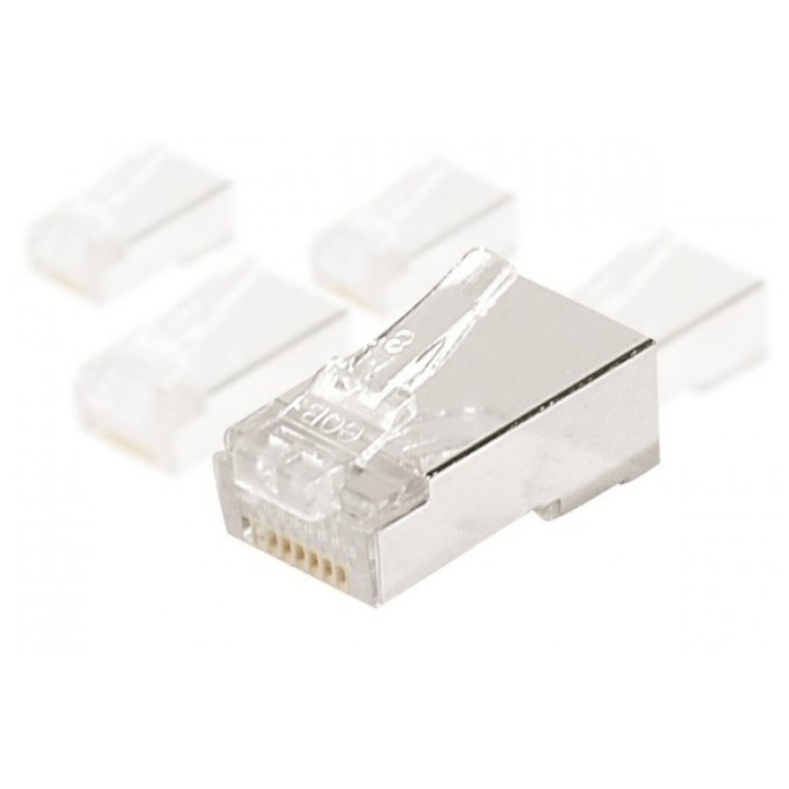 Accessoires RJ45  Connecteurs RJ45 par 10 Cat 6 avec peigne - Blindé - Autre vue