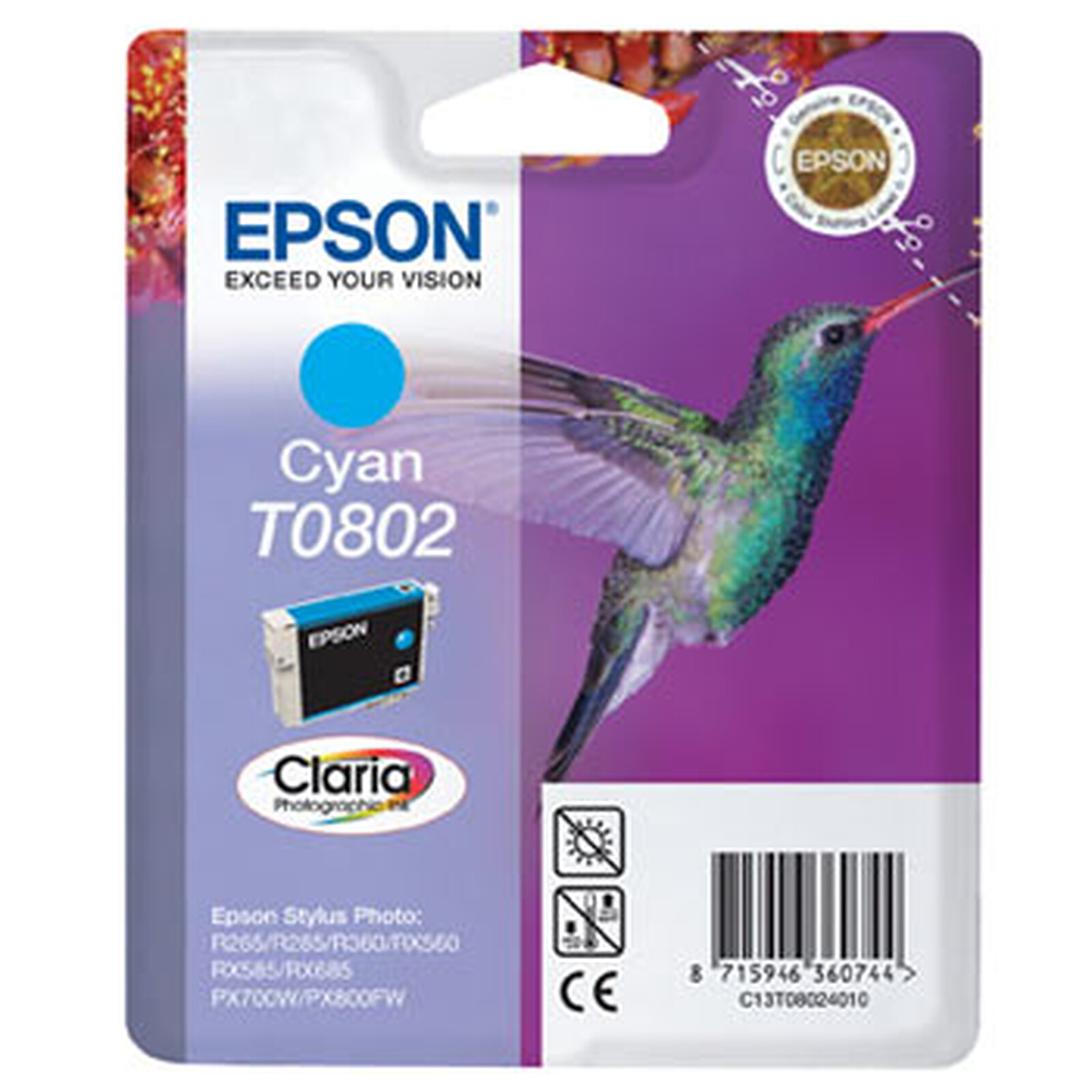 Cartouche d'encre Epson T0802 Cyan  - Autre vue