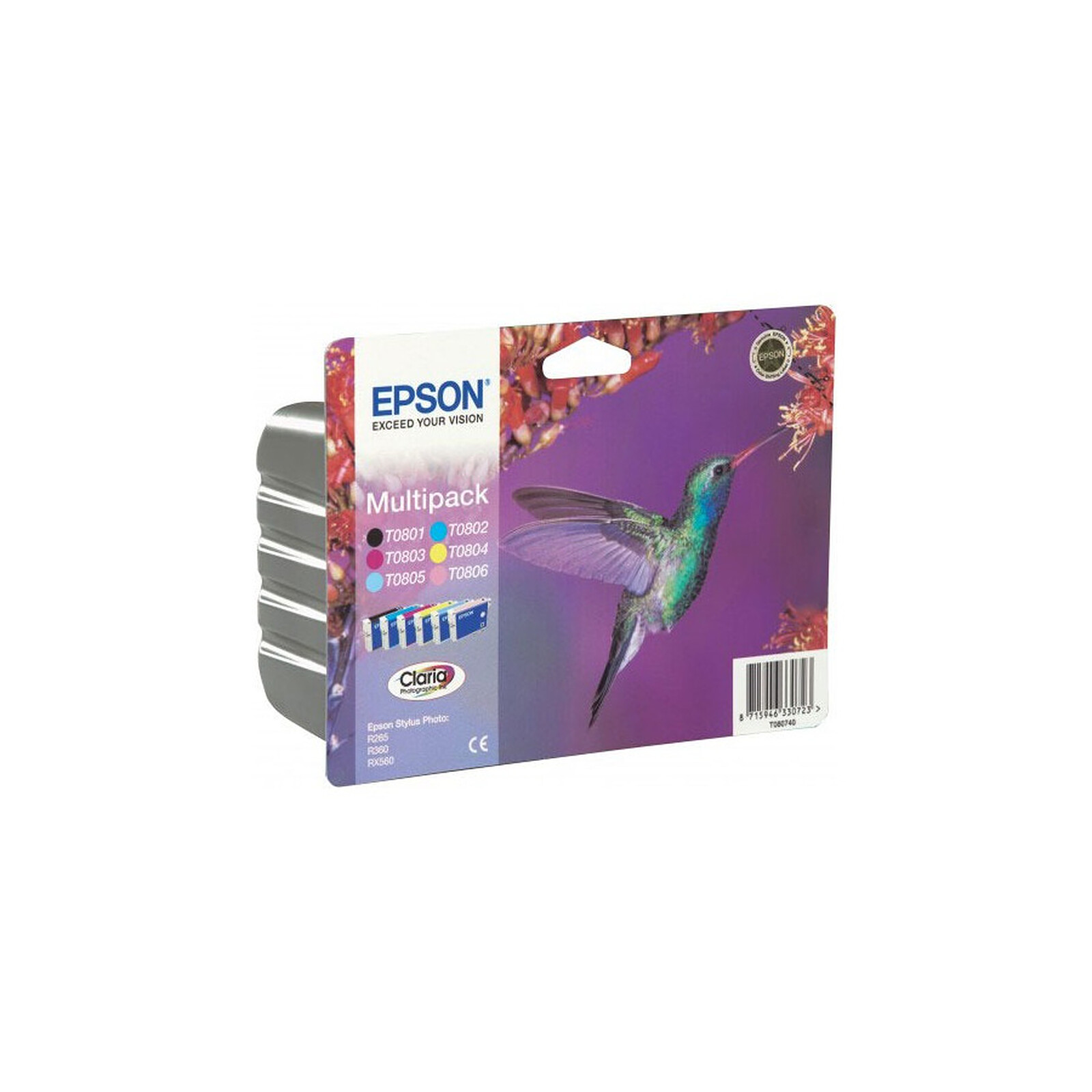 Cartouche d'encre Epson T0807 Multipack 6 cartouches - C13T08074010 - Autre vue
