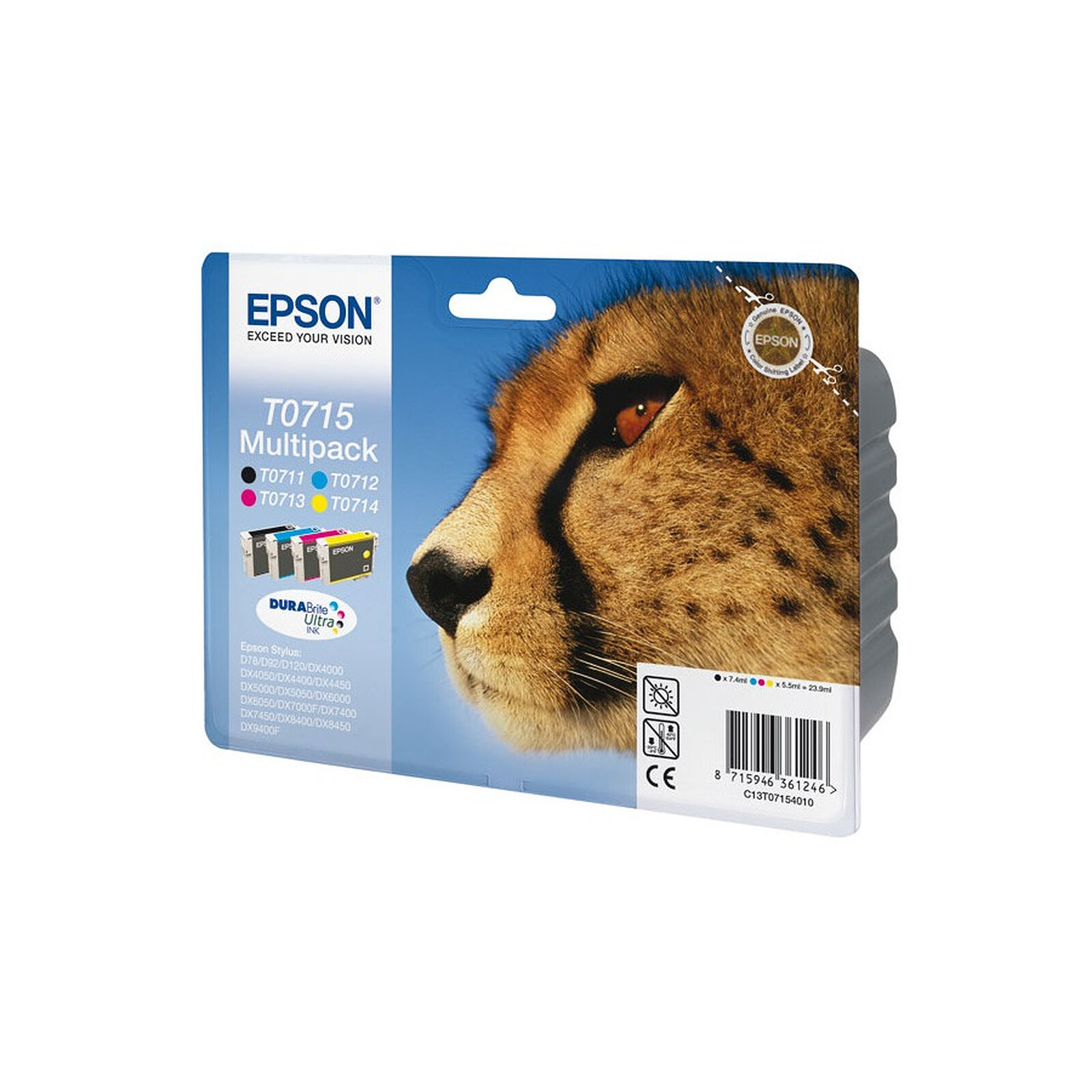 Cartouche d'encre Epson T0715 Multipack 4 cartouches - C13T07154010 - Autre vue