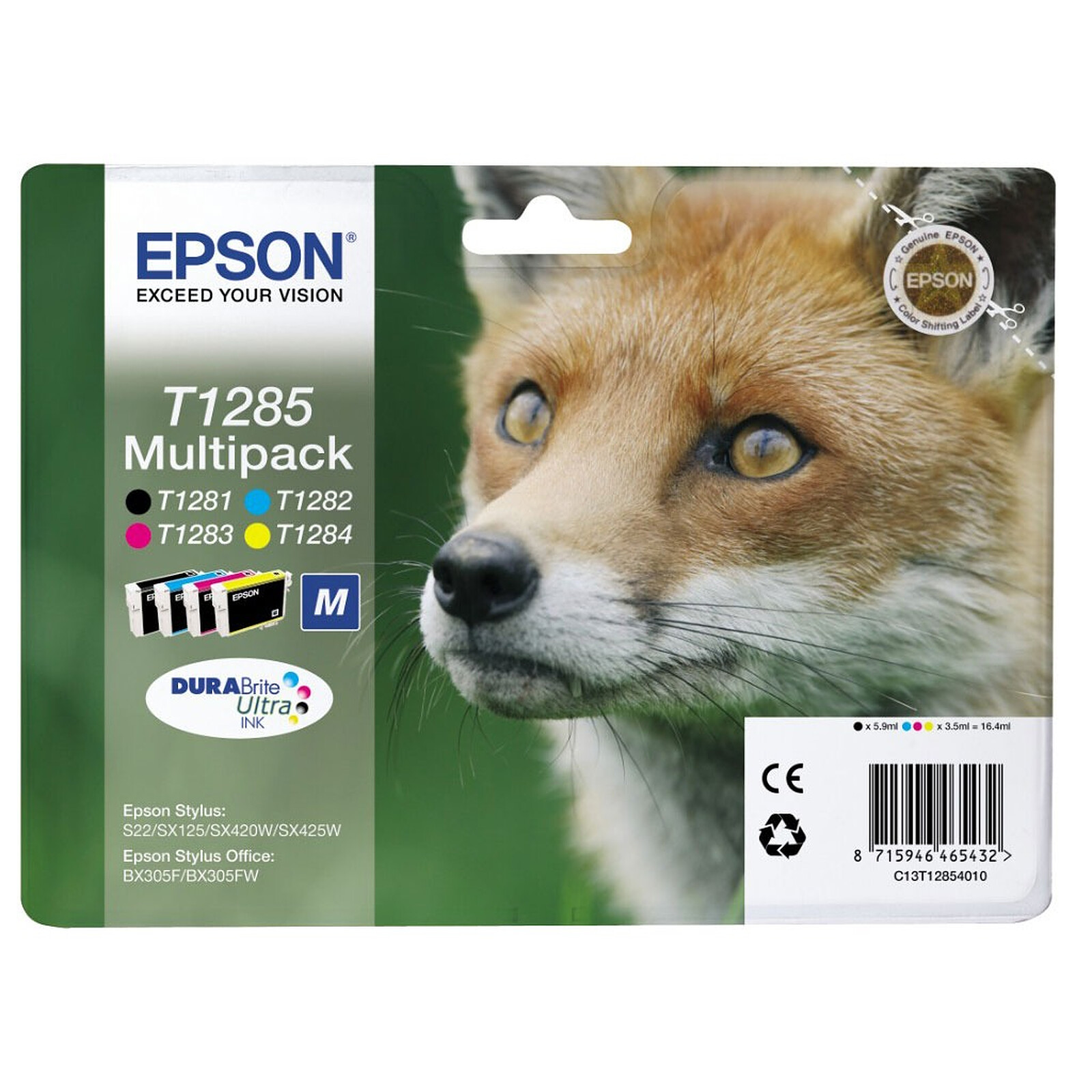 Cartouche d'encre Epson T1285 Multipack BK/C/M/J - C13T12854010 - Autre vue