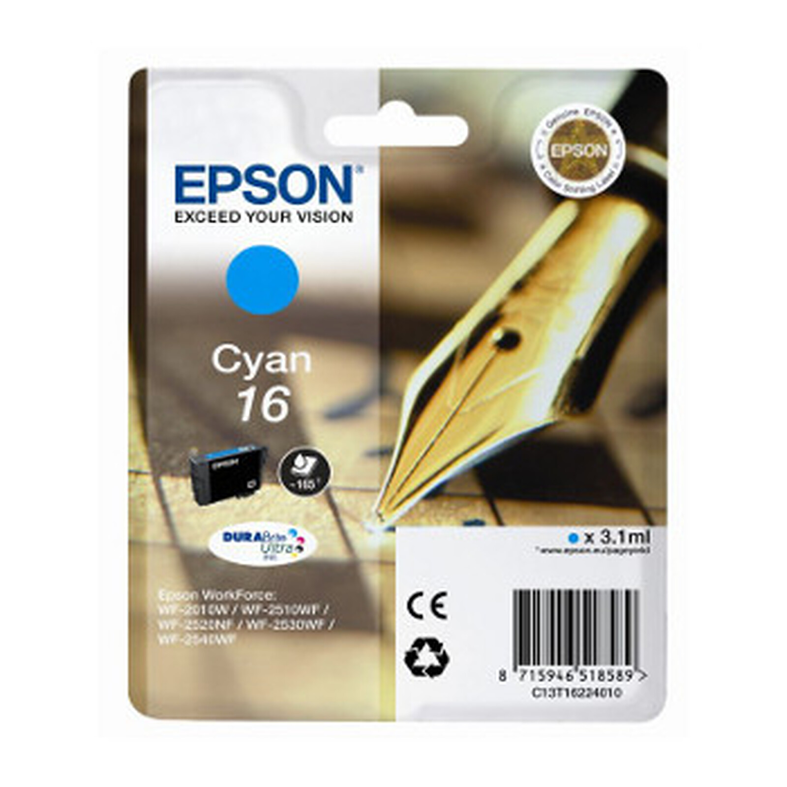 Cartouche d'encre Epson Cyan T1622  - Autre vue