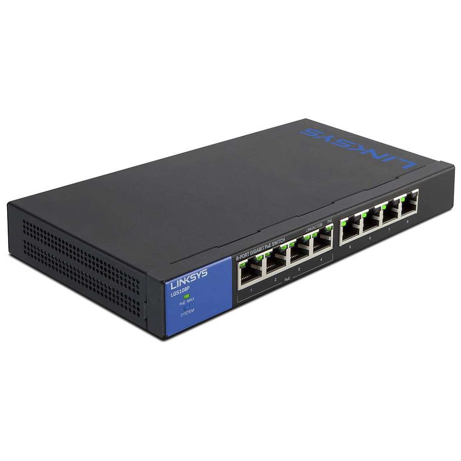 Switch et Commutateur Linksys LGS108P-EU - Switch non manageable PoE+ (50W) 8 - Autre vue