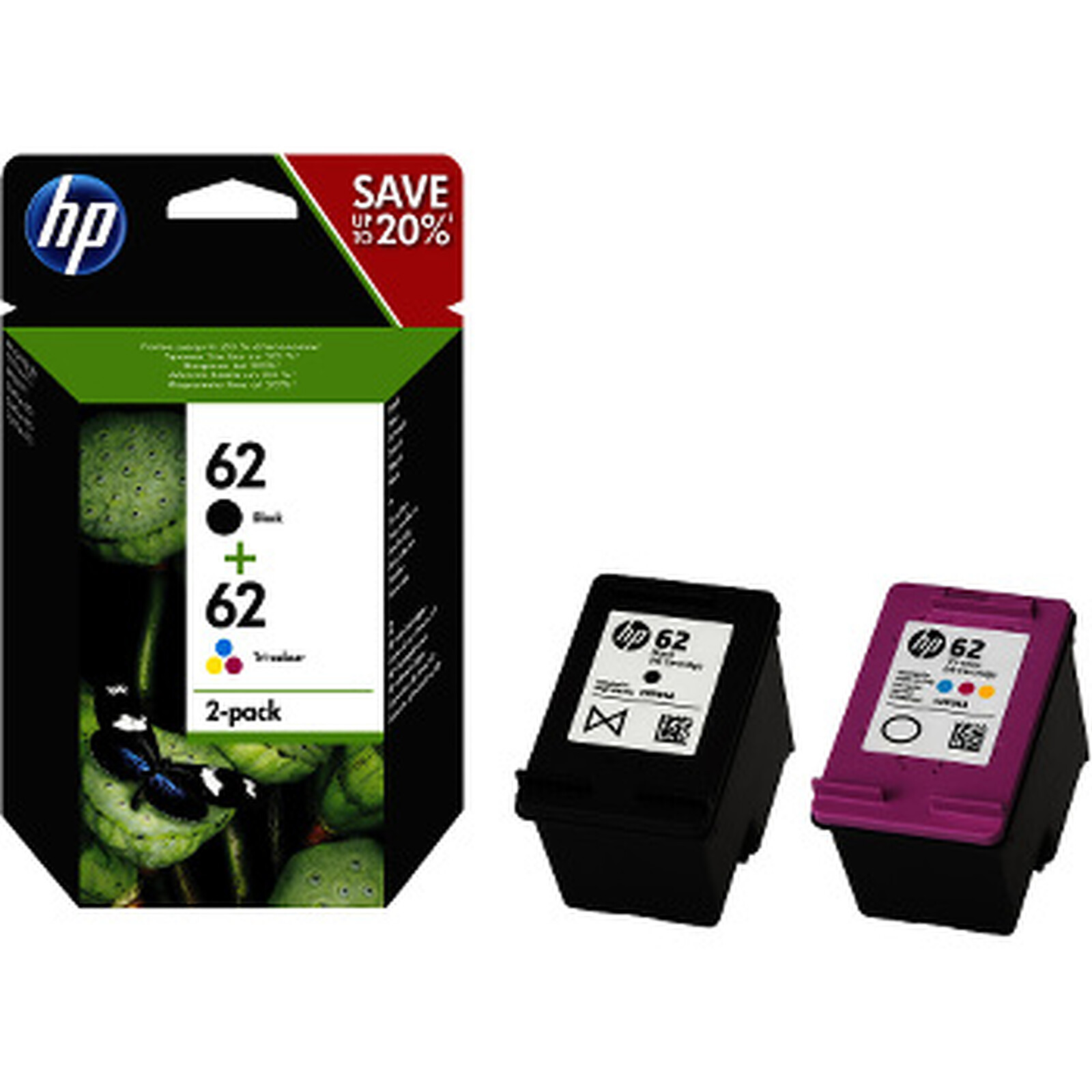 Cartouche d'encre HP Combo Pack n°62 (N9J71AE) - 2 cartouches - Autre vue