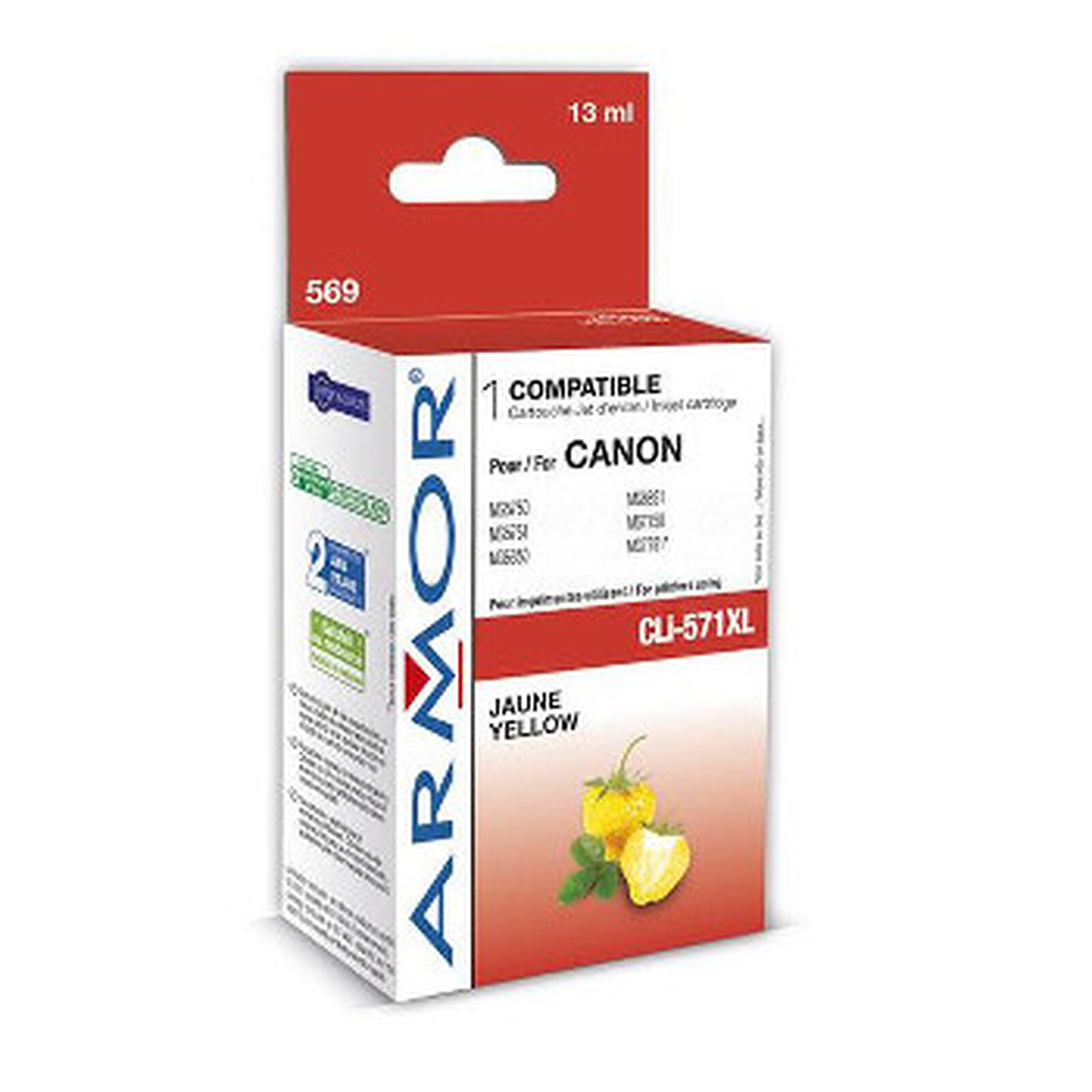 Cartouche d'encre Armor Compatible Canon CLI-571XL - Jaune - Autre vue