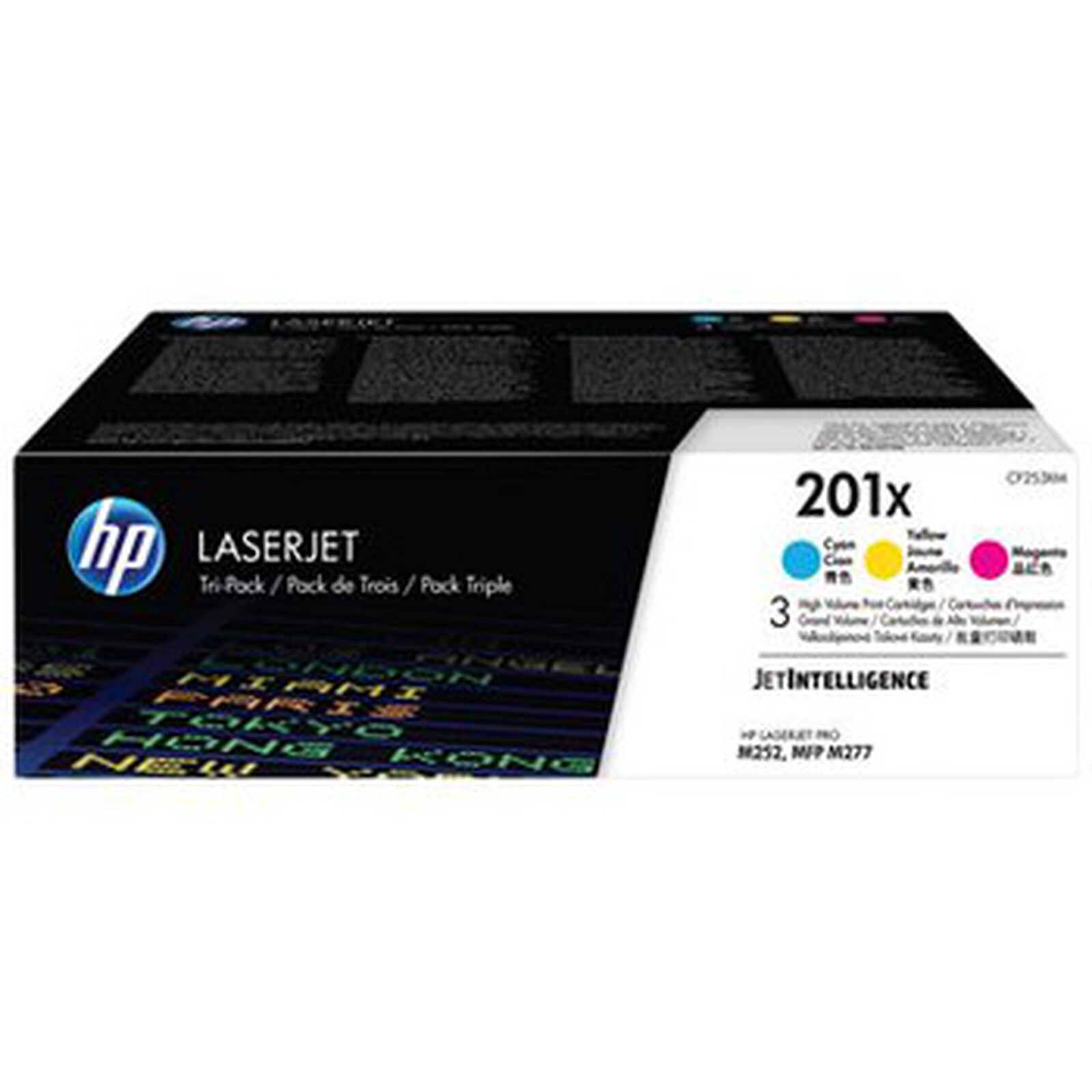 Toner HP 201X (CF253XM) - Cyan/Jaune/Magenta - Autre vue