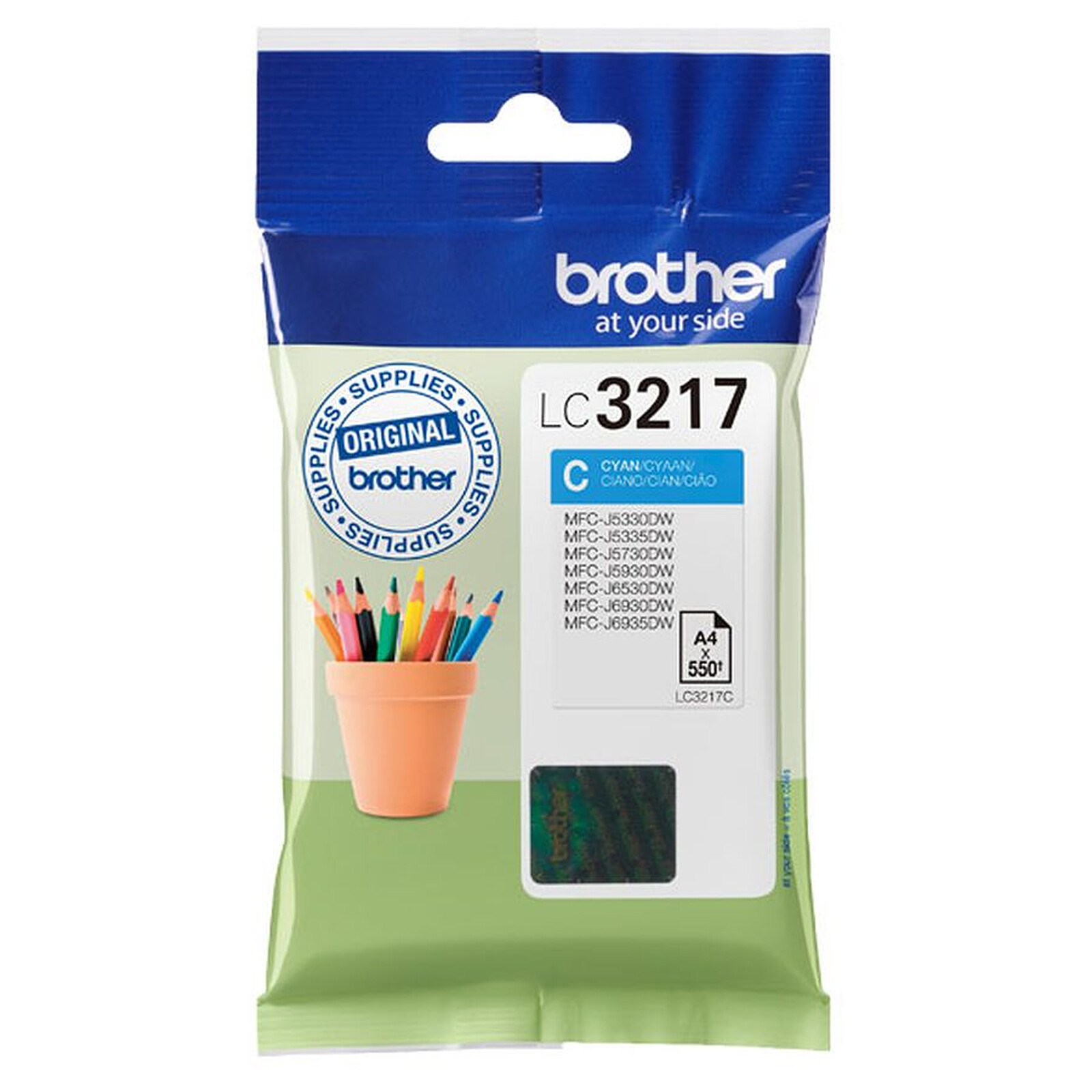Cartouche d'encre Brother LC3217C Cyan - Autre vue