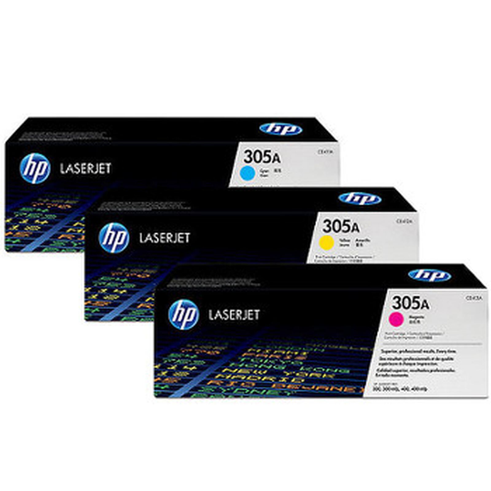 Toner HP 305A - Cyan/Magenta/Jaune - Autre vue