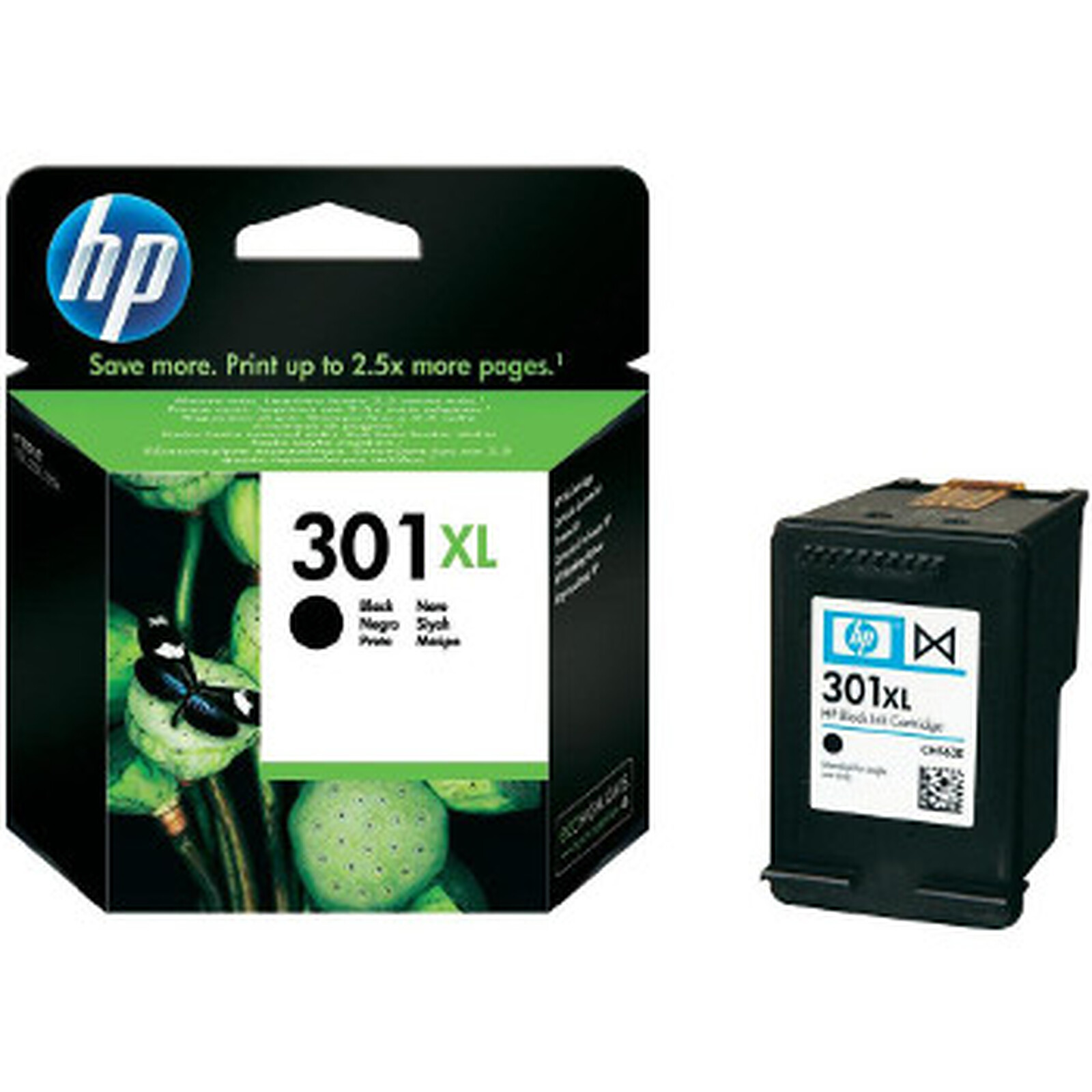 Cartouche d'encre HP Pack 2 x cartouche d'encre n°301XL (CH563EE)- Noir - Autre vue