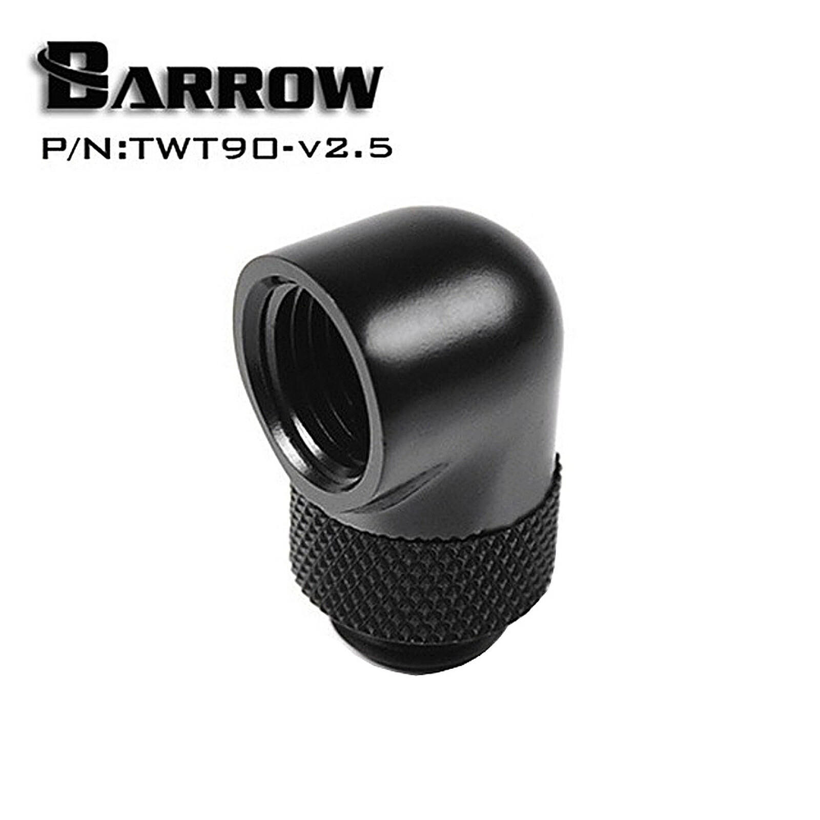 Watercooling Custom BARROW TWT90-v2.5 - Embout rotatif à 90° mâle vers femelle - Noir - Autre vue