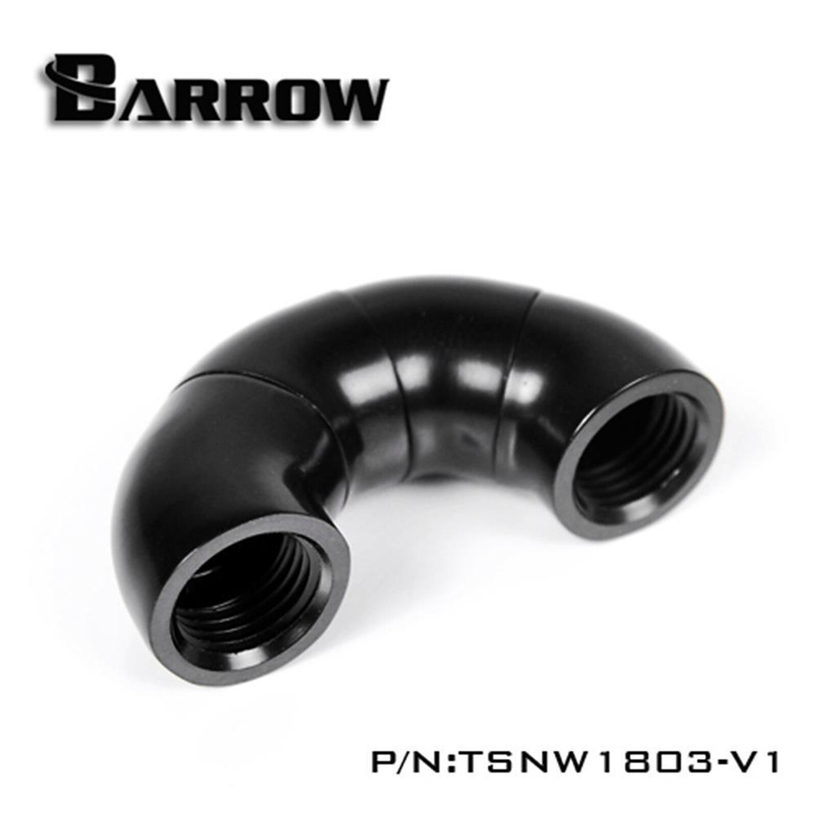 Watercooling Custom BARROW TSNW1803-V1 - Coude 180° à 3 axes - Noir - Autre vue