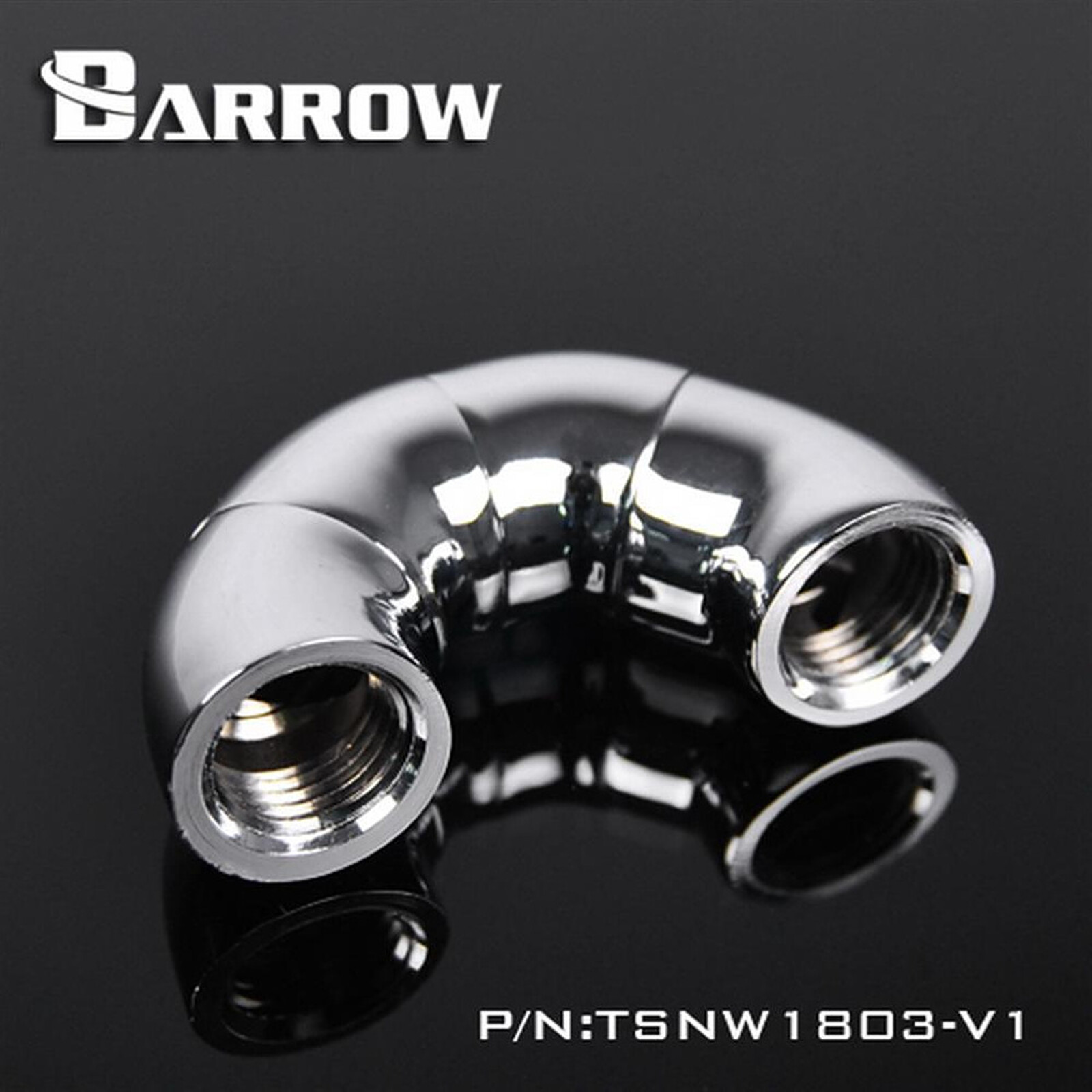 Watercooling Custom BARROW TSNW1803-V1 - Coude 180° à 3 axes - Argent - Autre vue