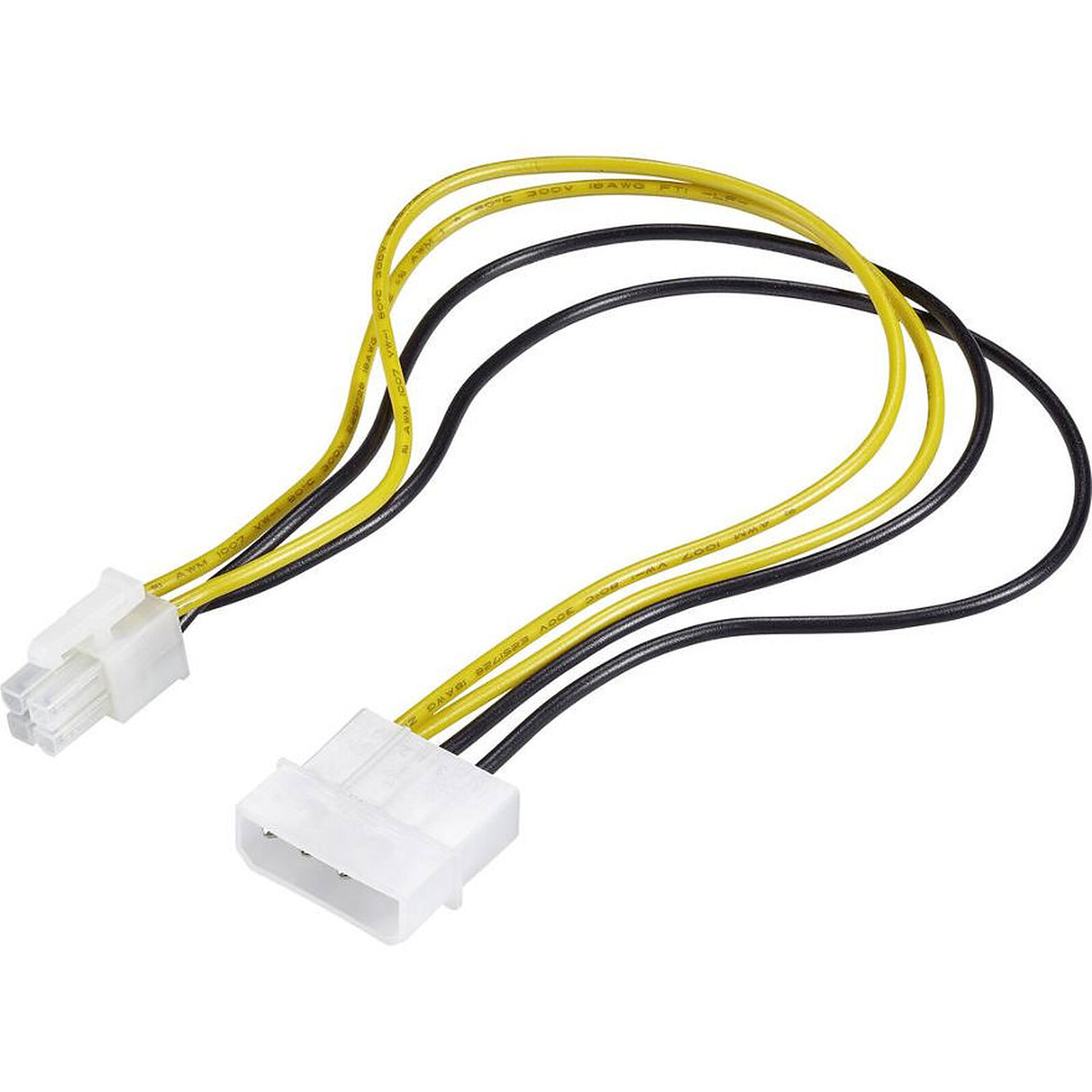 Câble d'alimentation Adaptateur Molex / EPS12V (4 broches) - 20 cm - Autre vue