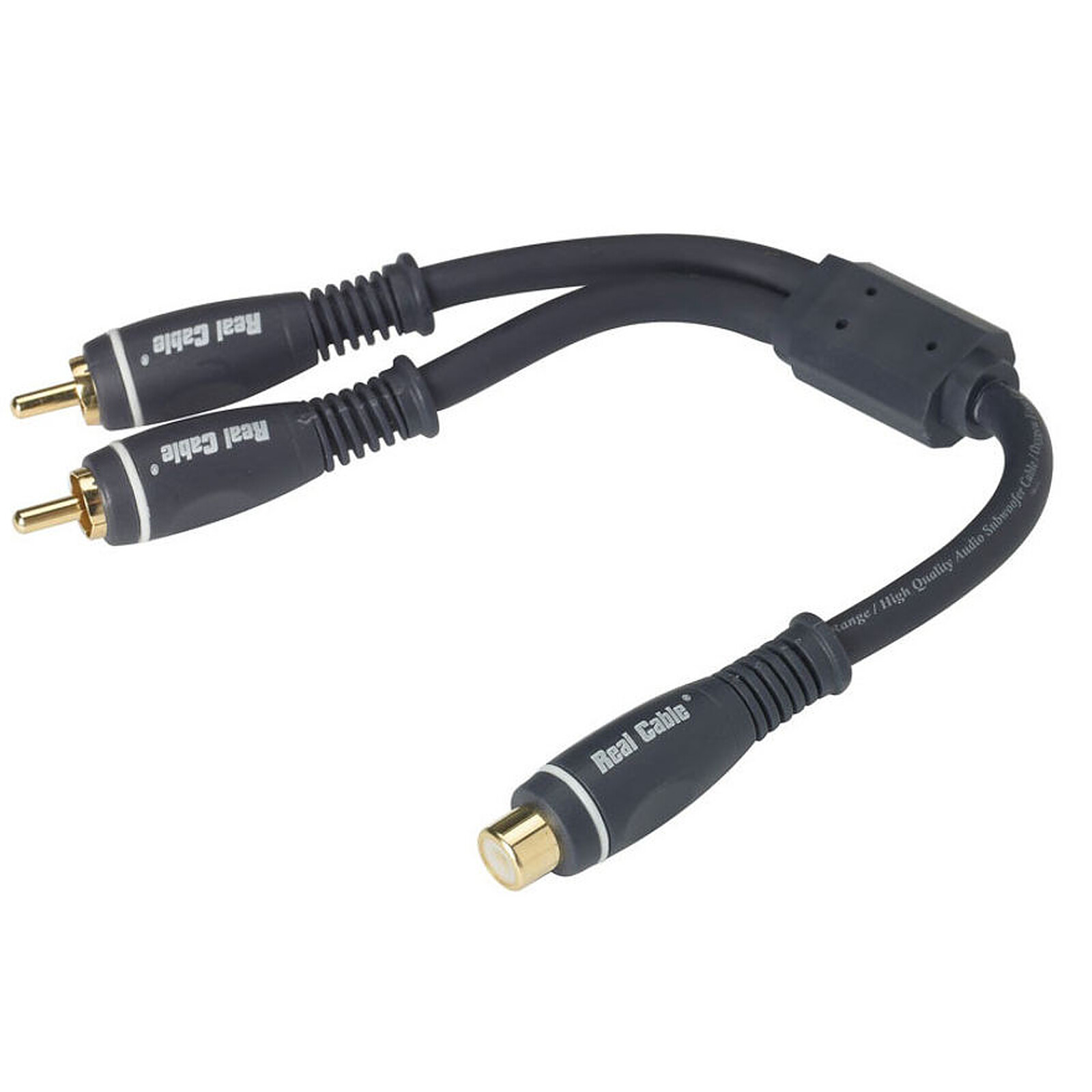 Câble d'enceintes Real Cable Câble Subwoofer RCA / 2 RCA - 0,20 m - Autre vue
