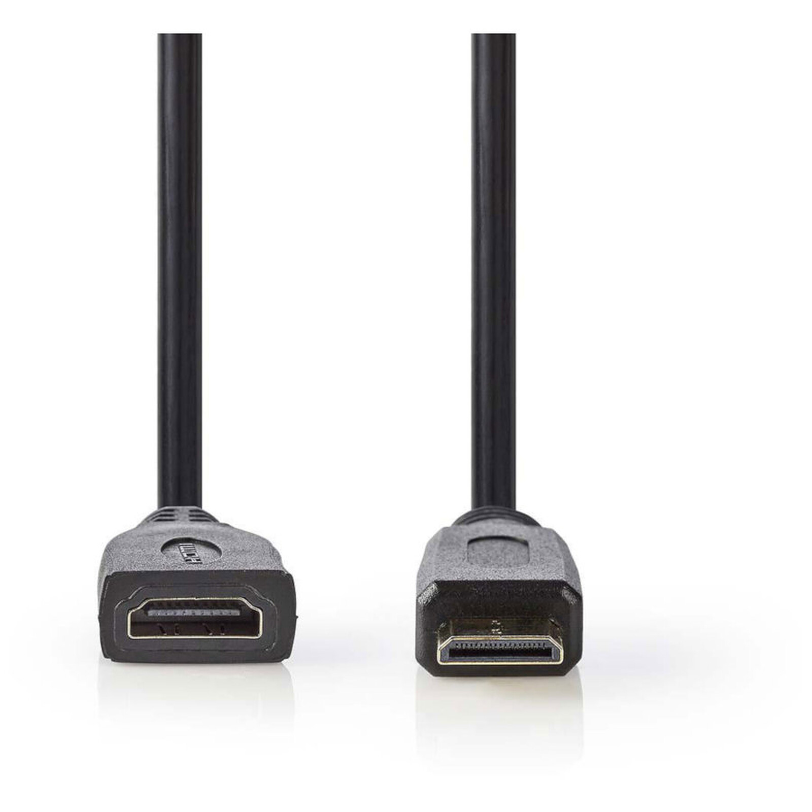 Câble HDMI NEDIS Câble Mini HDMI mâle / HDMI femelle haute vitesse avec Ethernet Noir (20 cm) - Autre vue