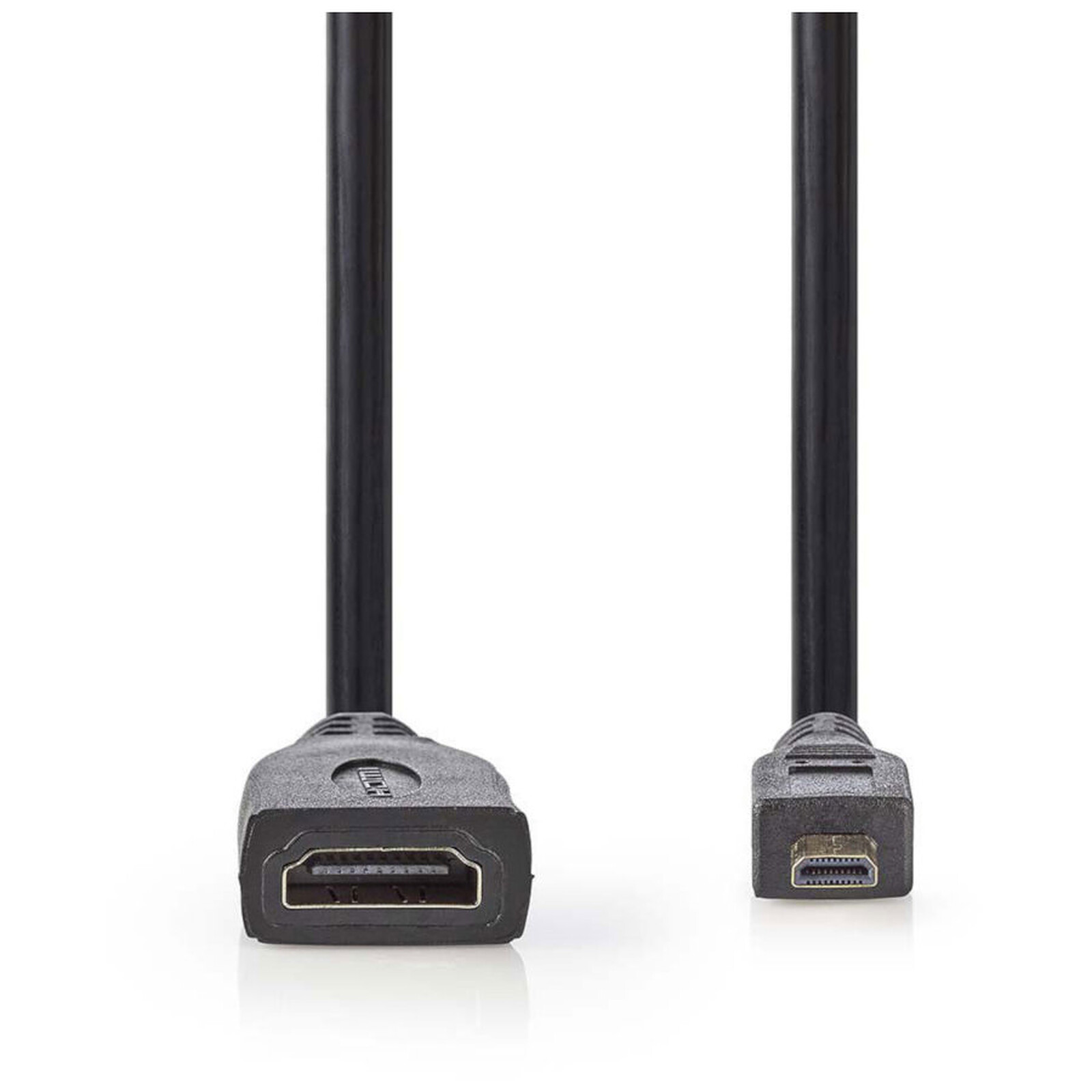 Câble HDMI NEDIS Câble Micro HDMI mâle / HDMI femelle haute vitesse avec Ethernet Noir (20 cm) - Autre vue