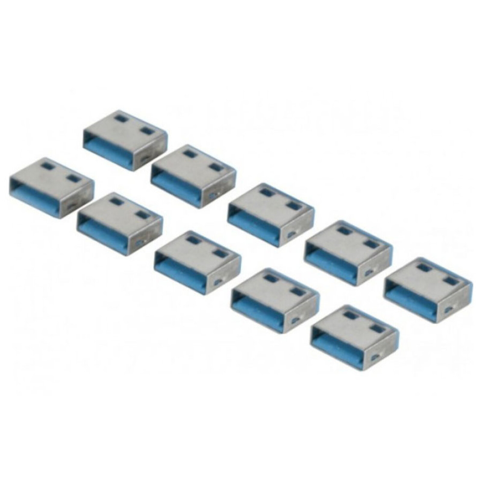 Accessoires USB Bouchons de verrouillage pour 10 ports USB (bleu) - Autre vue