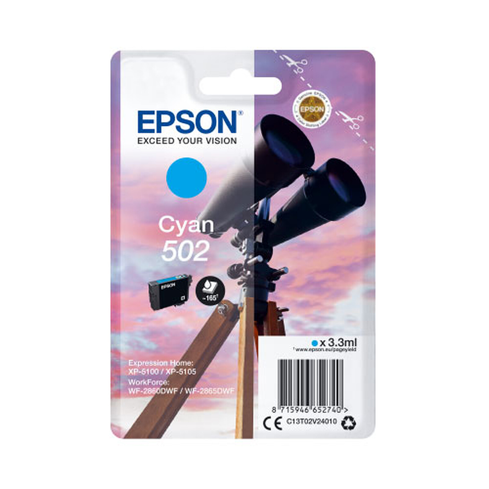Cartouche d'encre Epson Cyan 502 - Autre vue