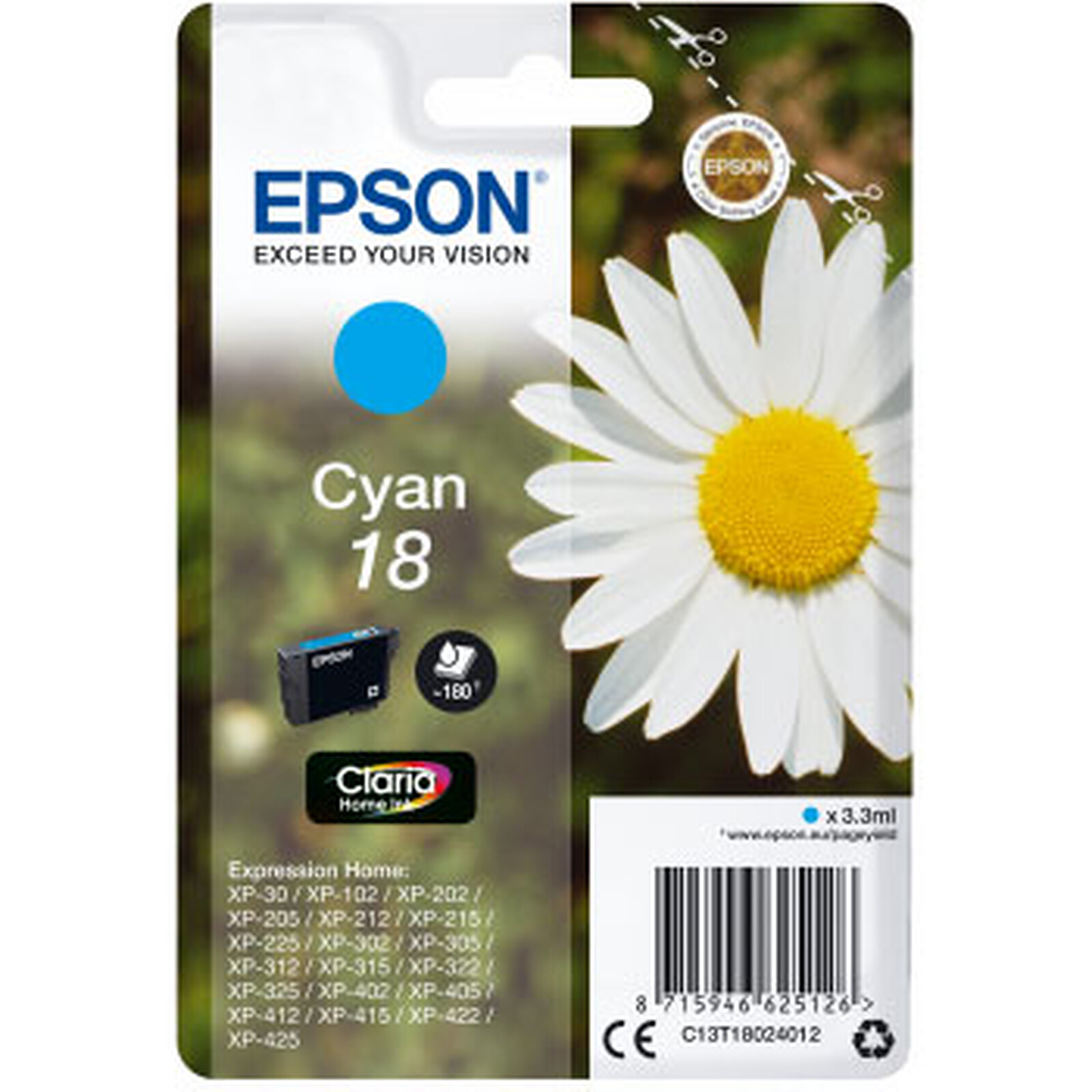 Cartouche d'encre Epson Cyan 18 - Autre vue