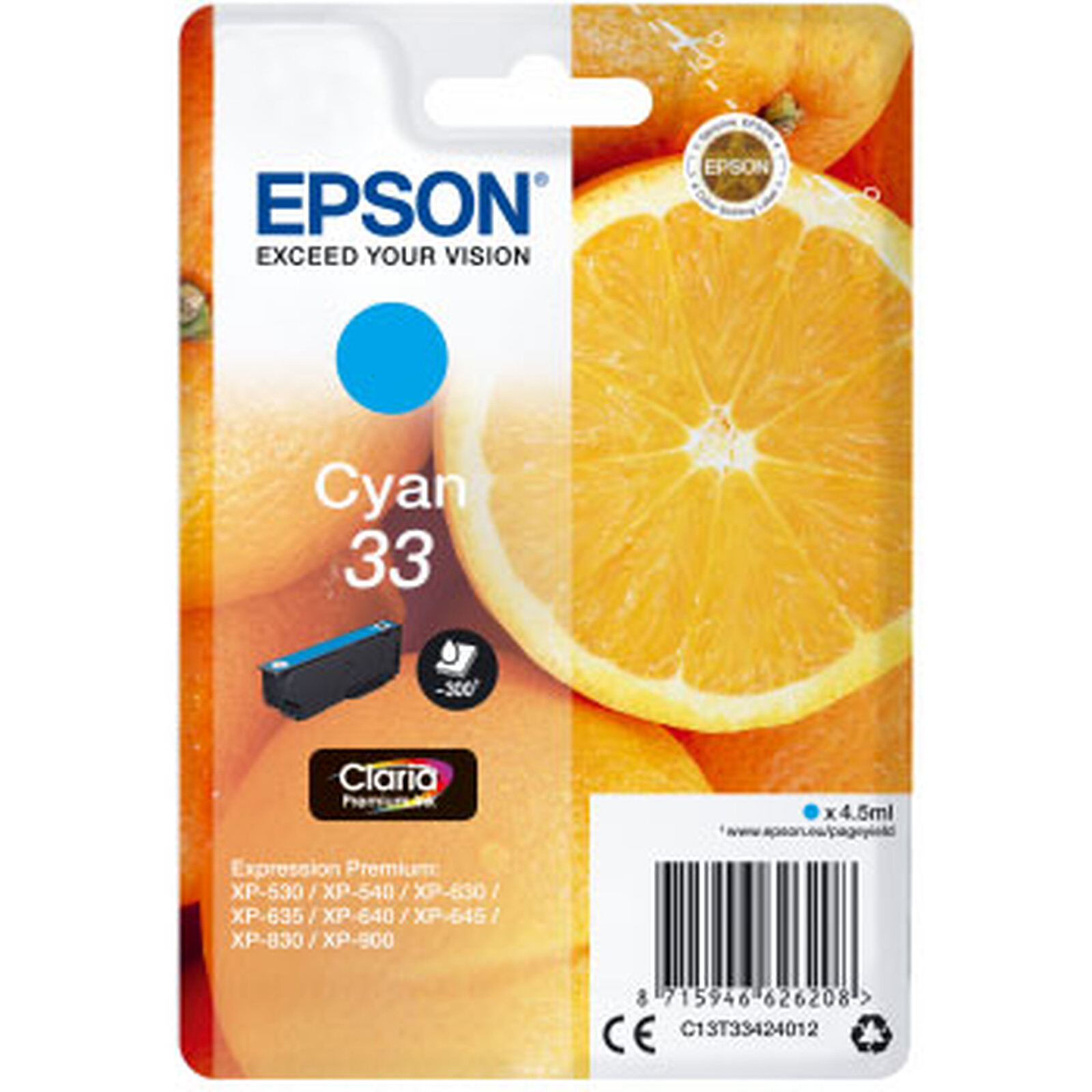 Cartouche d'encre Epson Cyan 33 - Autre vue