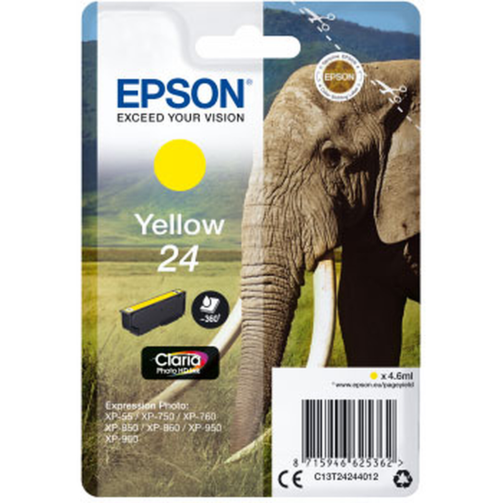 Cartouche d'encre Epson Jaune 24  - Autre vue