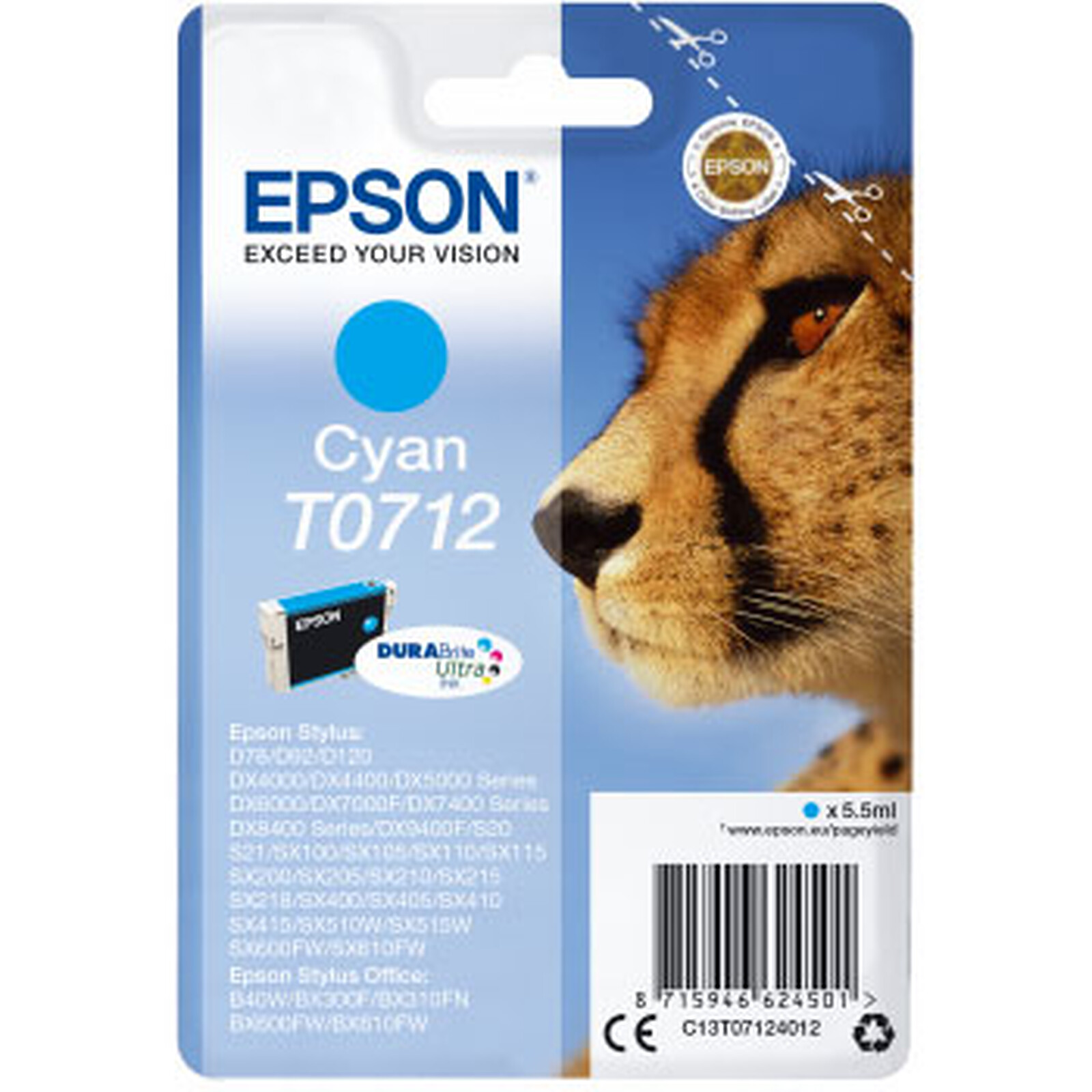 Cartouche d'encre Epson Cyan T0712  - Autre vue