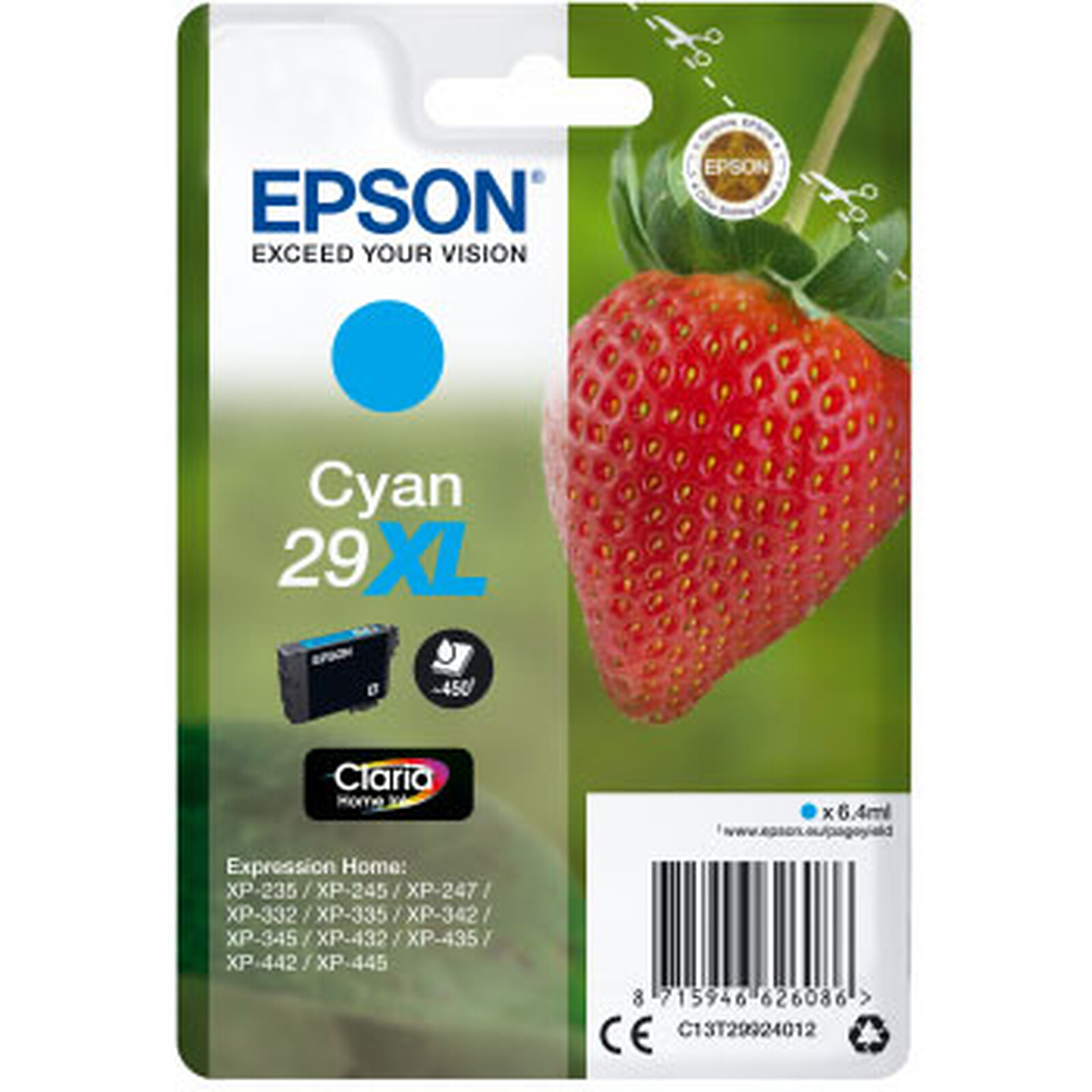 Cartouche d'encre Epson Cyan 29XL - Autre vue