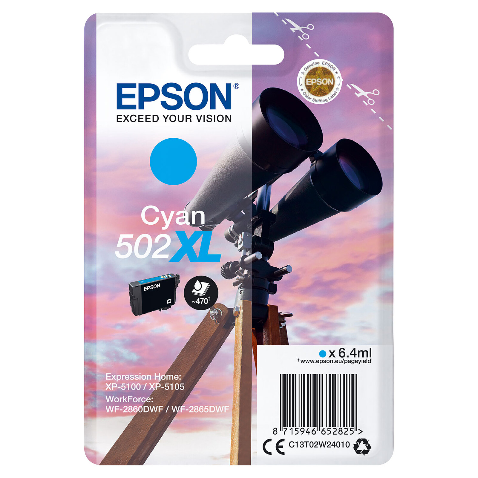 Cartouche d'encre Epson Cyan 502XL  - Autre vue