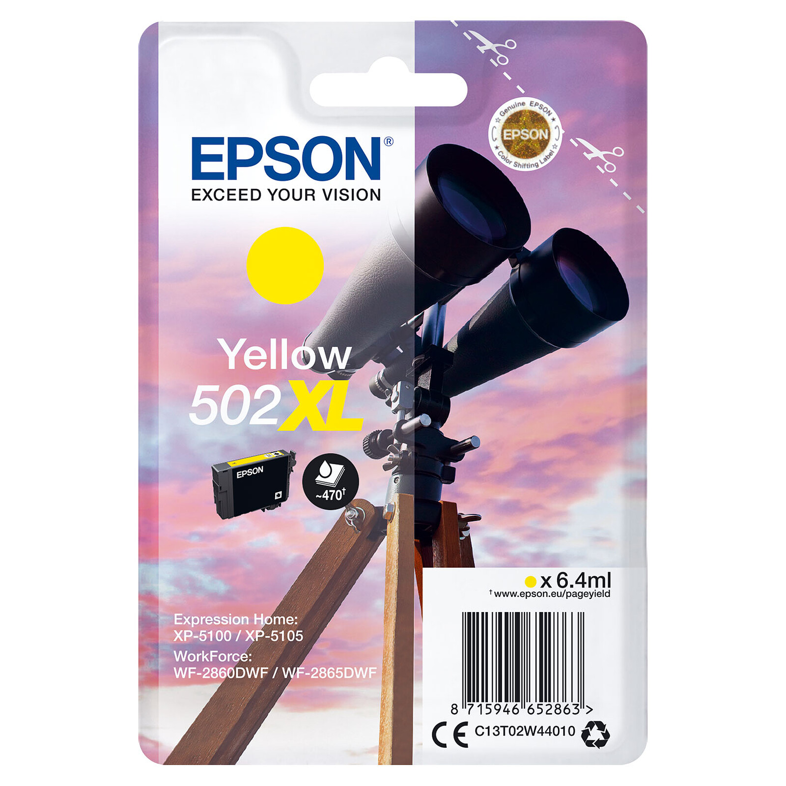 Cartouche d'encre Epson Jaune 502XL   - Autre vue