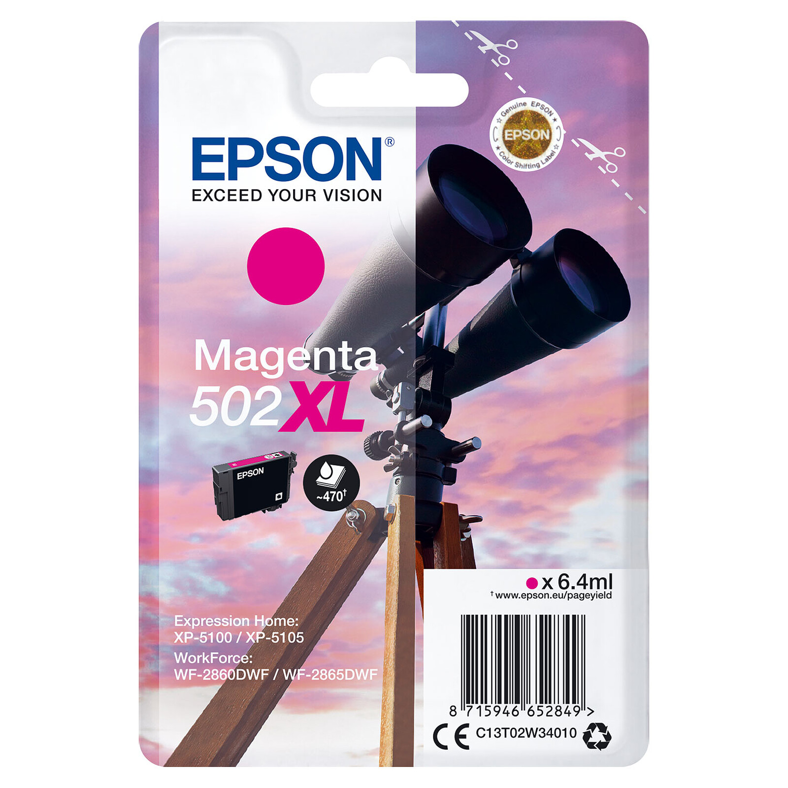 Cartouche d'encre Epson Magenta 502XL   - Autre vue