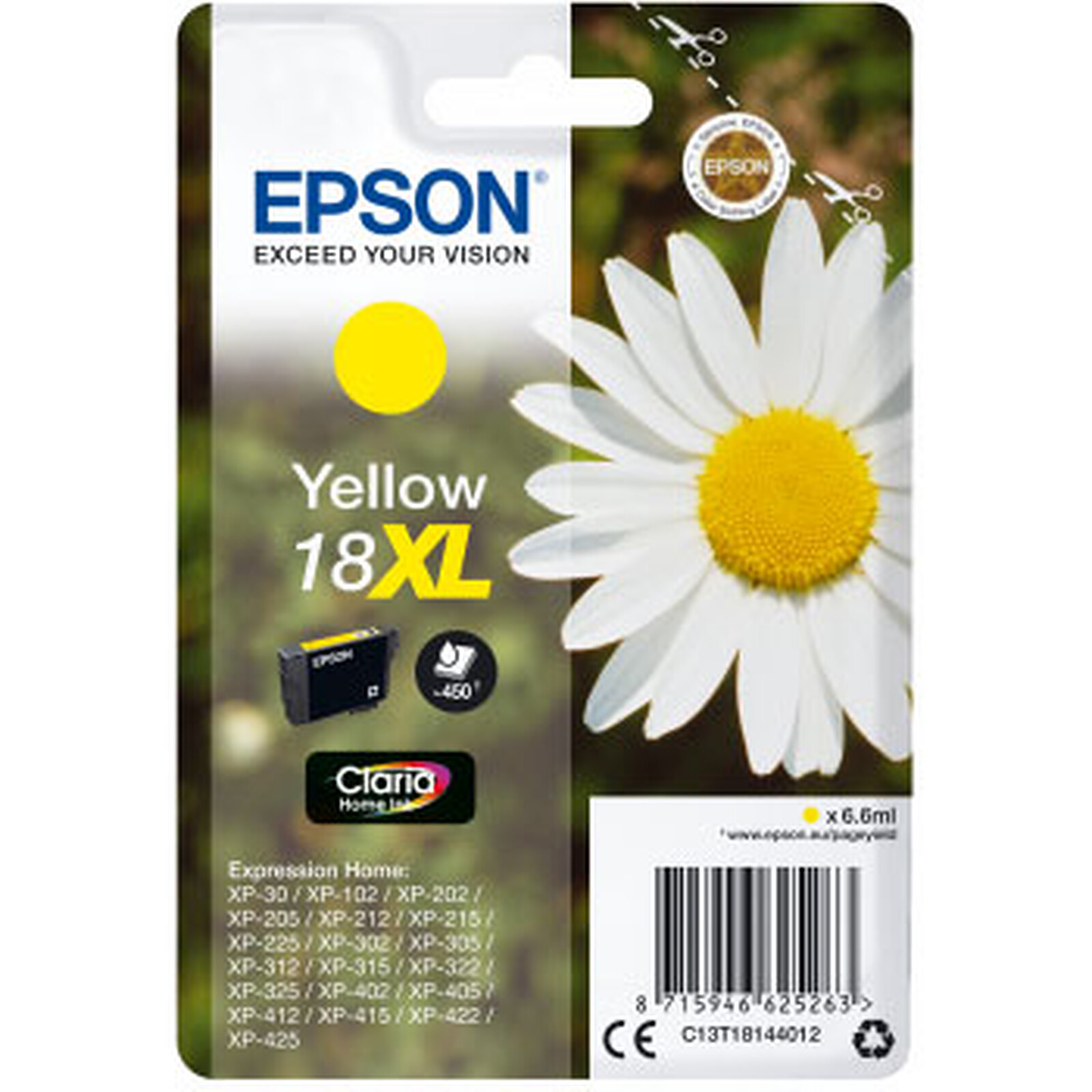 Cartouche d'encre Epson Jaune 18XL  - Autre vue