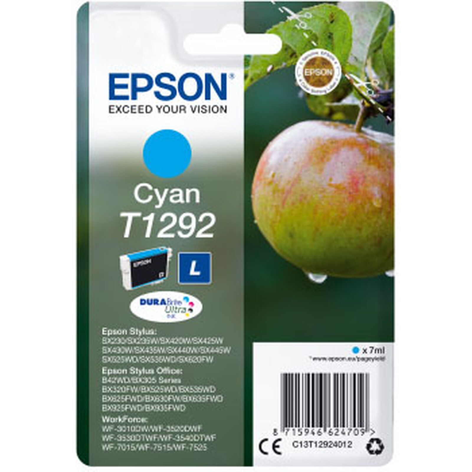 Cartouche d'encre Epson Cyan T1292 - Autre vue