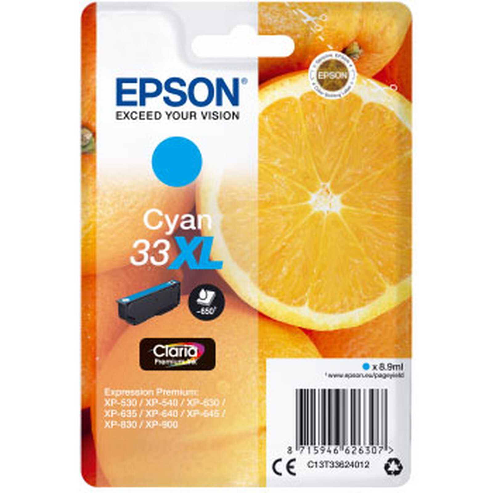 Cartouche d'encre Epson Cyan 33XL - Autre vue