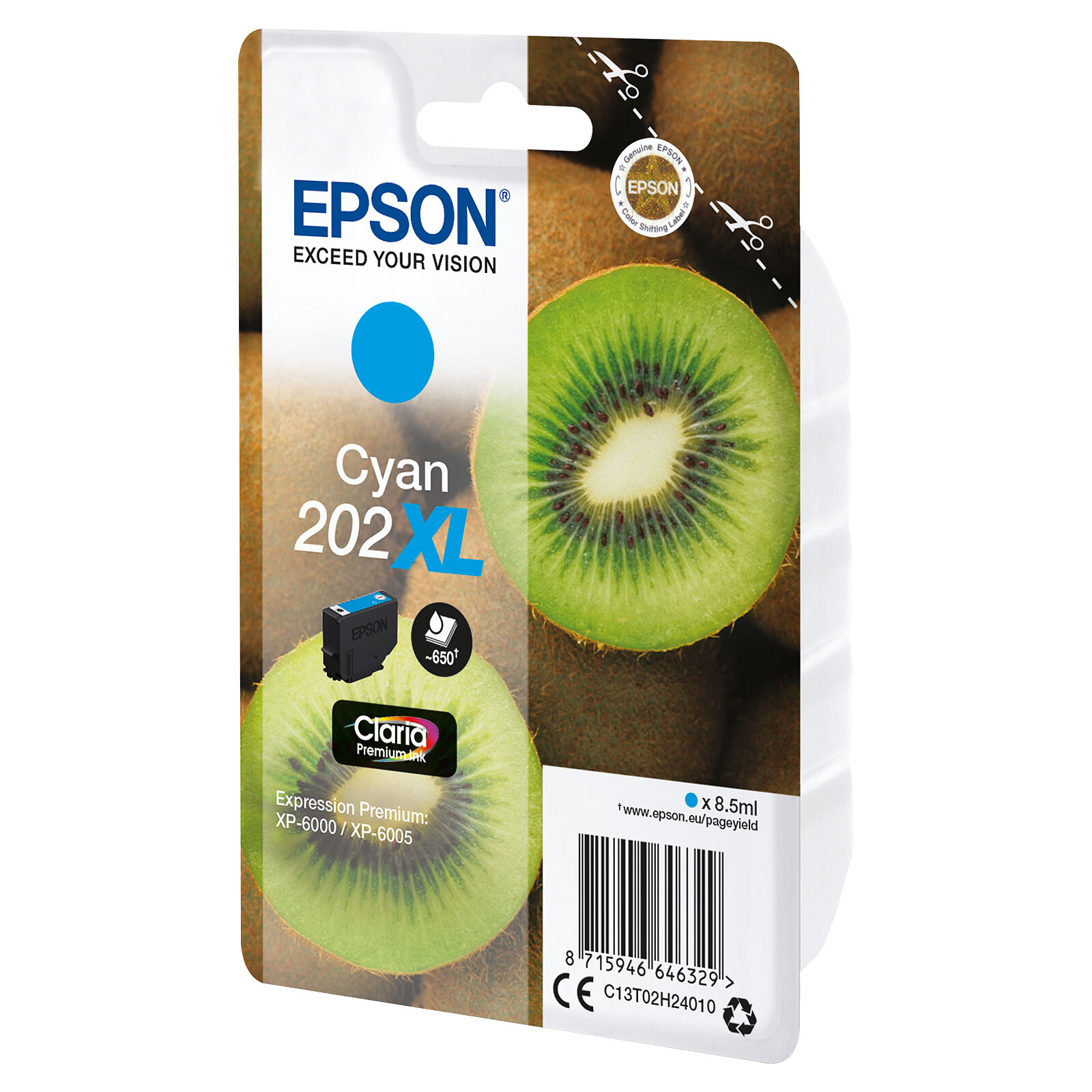 Cartouche d'encre Epson Cyan 202XL - Autre vue