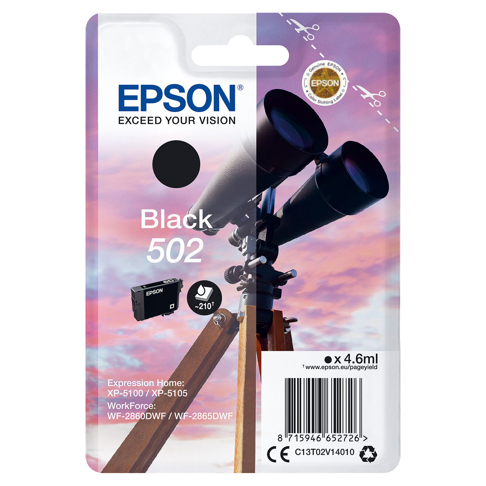 Cartouche d'encre Epson Noir 502 - Autre vue