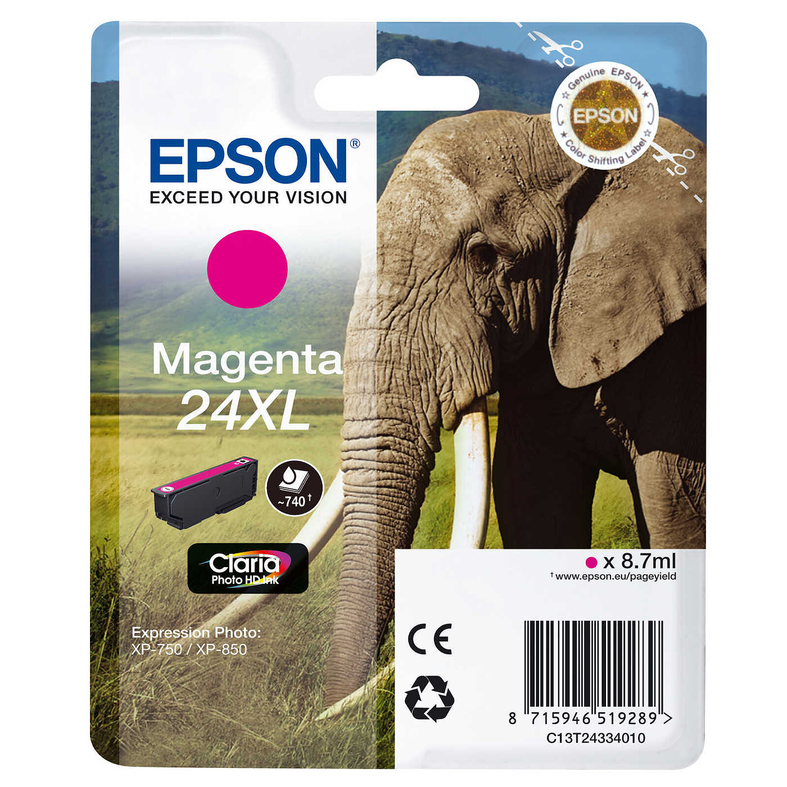 Cartouche d'encre Epson Magenta 24XL - Autre vue