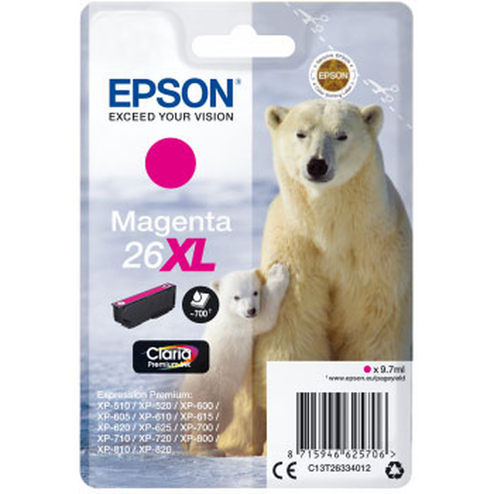 Cartouche d'encre Epson Magenta 26XL - Autre vue