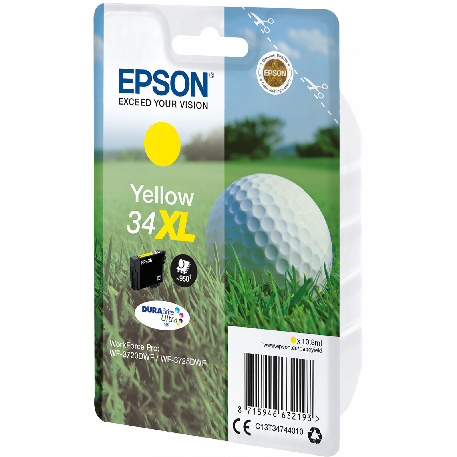 Cartouche d'encre Epson Jaune 34XL - Autre vue