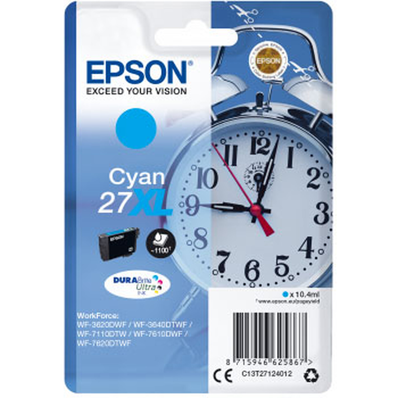 Cartouche d'encre Epson Cyan 27XL - Autre vue
