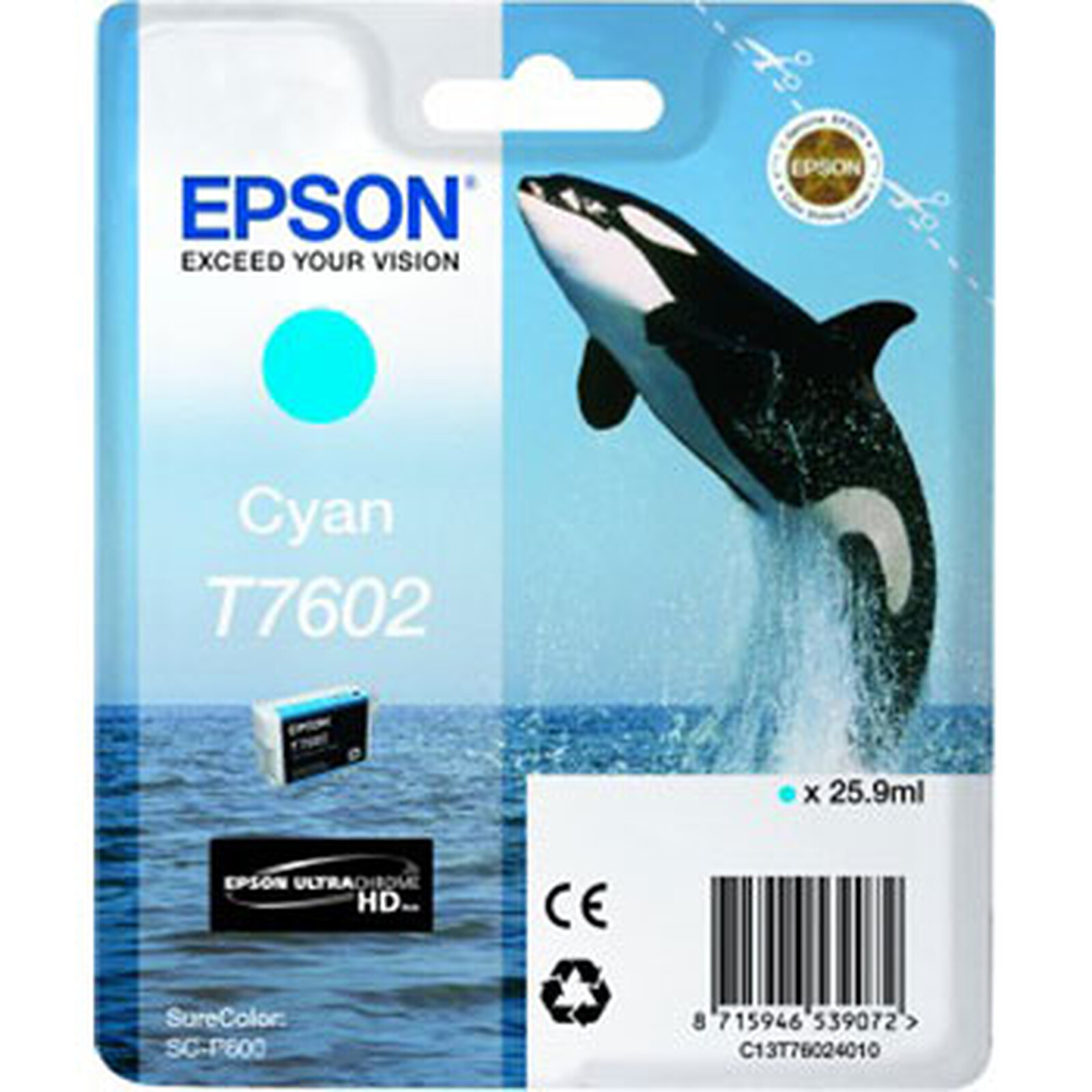 Cartouche d'encre Epson Cyan T7602 - Autre vue