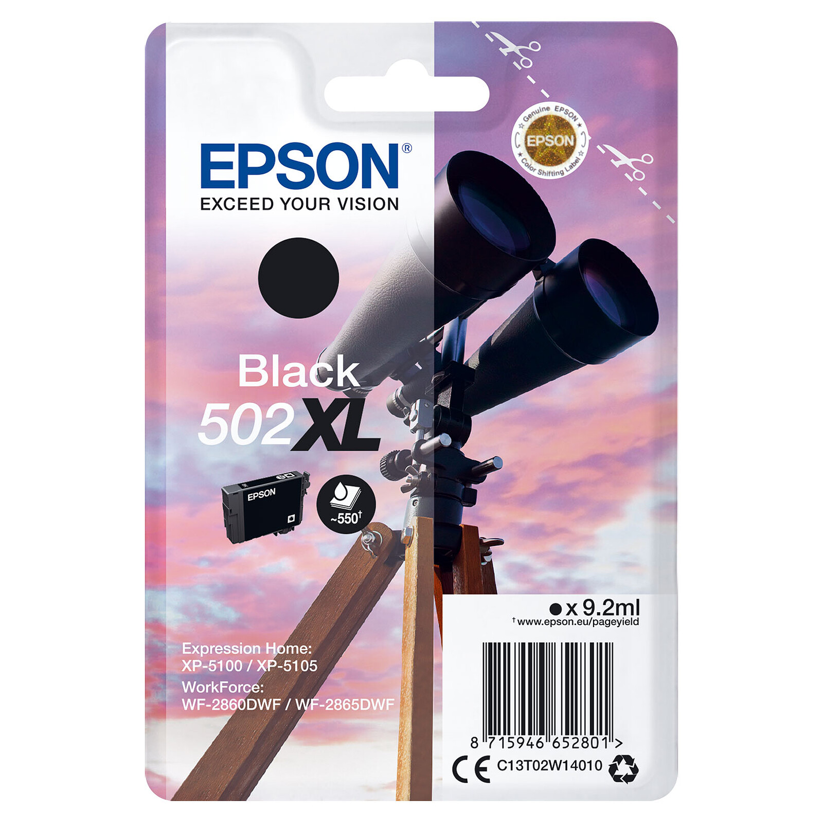 Cartouche d'encre Epson Noir 502XL  - Autre vue